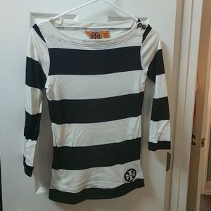 Tory Burch 3/4 length sleeve boat neck shirt